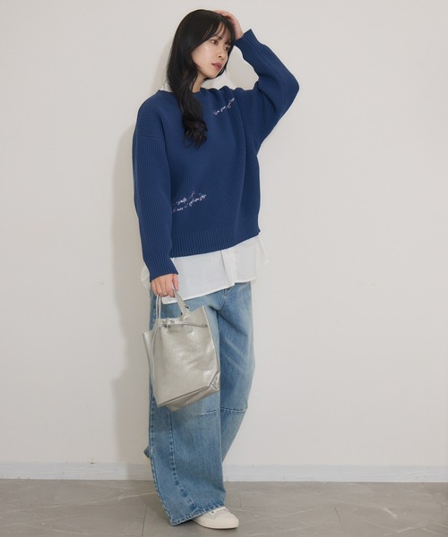 KATHARINE ROSS（キャサリンロス）の「【Pillini/ピリーニ】PILLINI刺繍ロゴニット（ニット/セーター・レディース・ブラック/ベージュ/ネイビー・MEDIUM）」の13枚目の写真