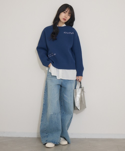 KATHARINE ROSS（キャサリンロス）の「【Pillini/ピリーニ】PILLINI刺繍ロゴニット（ニット/セーター・レディース・ブラック/ベージュ/ネイビー・MEDIUM）」の14枚目の写真