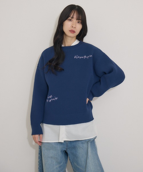 KATHARINE ROSS（キャサリンロス）の「【Pillini/ピリーニ】PILLINI刺繍ロゴニット（ニット/セーター・レディース・ブラック/ベージュ/ネイビー・MEDIUM）」の15枚目の写真