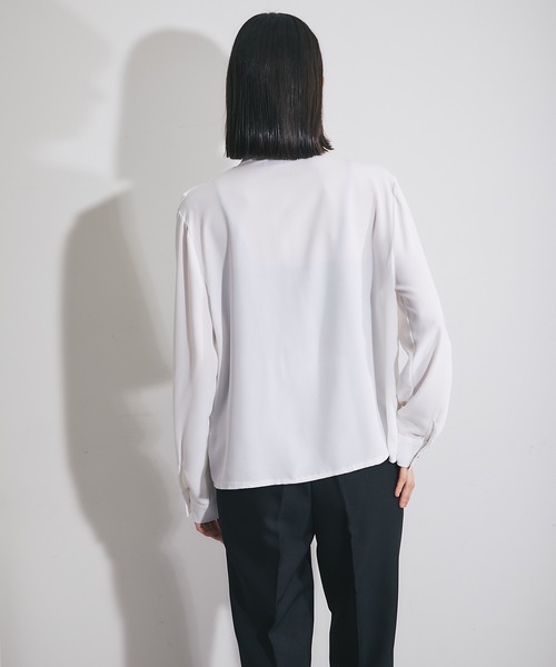SMILE ORCHID（スマイルオーキッド）の「フリーツ切り替えブラウス（シャツ/ブラウス・レディース・ブラック/ホワイト・M）」の10枚目の写真