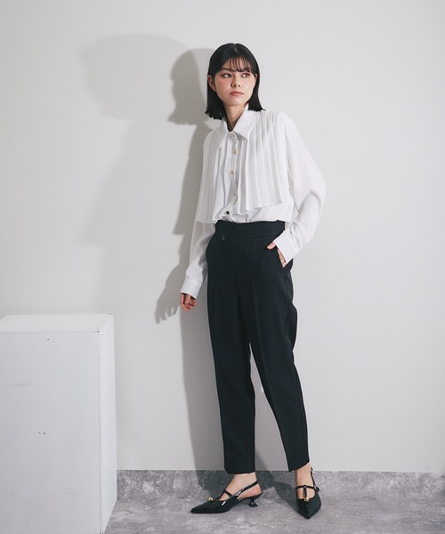 SMILE ORCHID（スマイルオーキッド）の「フリーツ切り替えブラウス（シャツ/ブラウス・レディース・ブラック/ホワイト・M）」の11枚目の写真