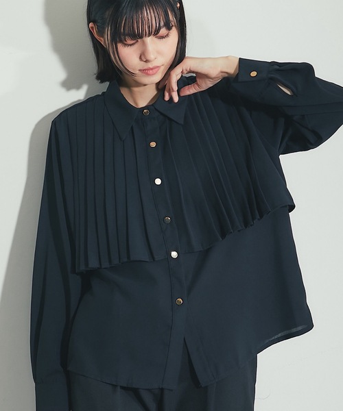 SMILE ORCHID（スマイルオーキッド）の「フリーツ切り替えブラウス（シャツ/ブラウス・レディース・ブラック/ホワイト・M）」の15枚目の写真