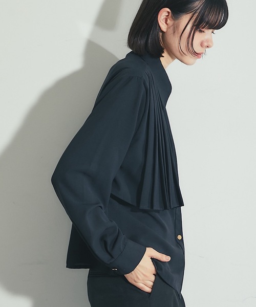 SMILE ORCHID（スマイルオーキッド）の「フリーツ切り替えブラウス（シャツ/ブラウス・レディース・ブラック/ホワイト・M）」の16枚目の写真