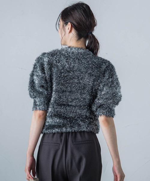 LAUTREAMONT(ロートレアモン)の「【WEB&一部店舗限定】メタリックフェザーニットプルオーバー(ニット/セーター・レディース・ブラック/ライトグレー・9号)」の14枚目の写真