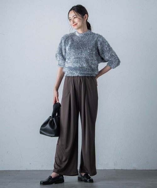 LAUTREAMONT(ロートレアモン)の「【WEB&一部店舗限定】メタリックフェザーニットプルオーバー(ニット/セーター・レディース・ブラック/ライトグレー・9号)」の11枚目の写真