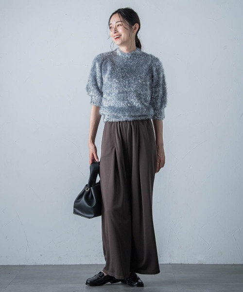 LAUTREAMONT(ロートレアモン)の「【WEB&一部店舗限定】メタリックフェザーニットプルオーバー(ニット/セーター・レディース・ブラック/ライトグレー・9号)」の3枚目の写真