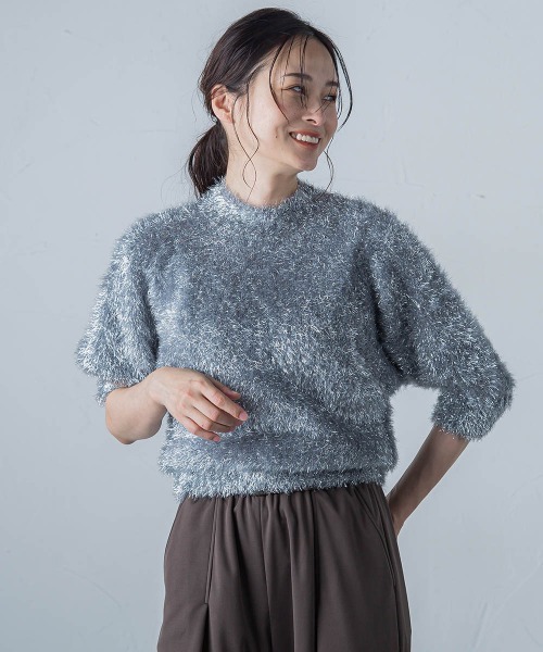 LAUTREAMONT(ロートレアモン)の「【WEB&一部店舗限定】メタリックフェザーニットプルオーバー(ニット/セーター・レディース・ブラック/ライトグレー・9号)」の9枚目の写真