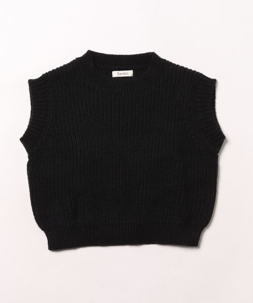 Bambin(ボンバン)の「【 Bambin / ボンバン 】 クルーネック ニット ベスト(ベスト・キッズ・アッシュブラウン/ブラック・130/120/110/100)」の10枚目の写真