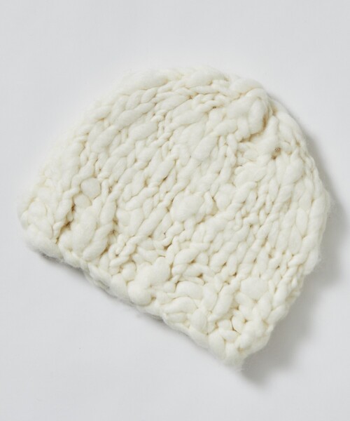 Firsthand(ファーストハンド)の「Firsthand/ファーストハンド ライトウェイトハンドニットビーニー(ニットキャップ/ビーニー・レディース・ブラック/オフホワイト/ストライプ・FREE)」の7枚目の写真