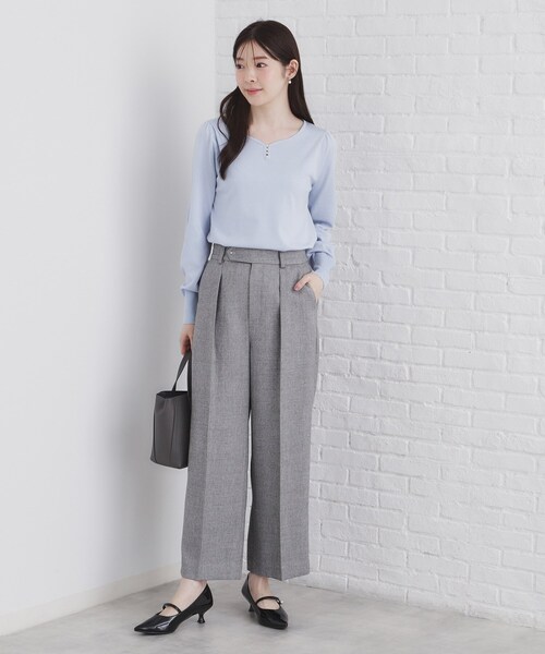 セール】《5color/XS-LLsize》パール調デザインハートネックニット