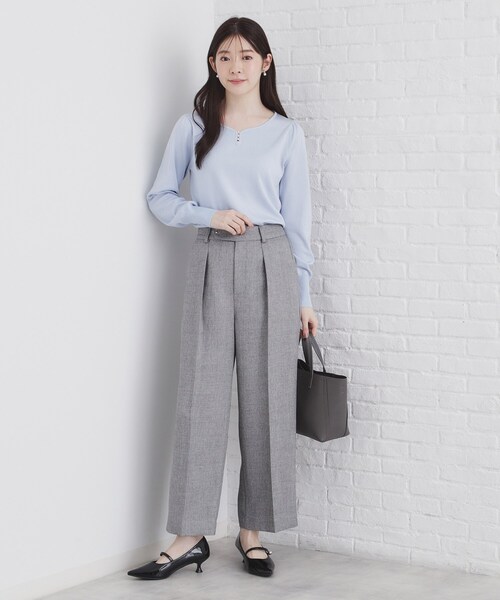 セール】《5color/XS-LLsize》パール調デザインハートネックニット