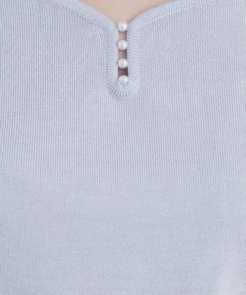 index（インデックス）の「《5color/XS-LLsize》パール調デザインハートネックニット【洗濯機洗い可】（ニット/セーター・レディース・オフホワイト/チャコールグレー/ナチュラル/ボルドー/サックスブルー・34/36/38/40/42）」の7枚目の写真