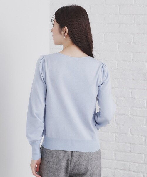 セール】《5color/XS-LLsize》パール調デザインハートネックニット