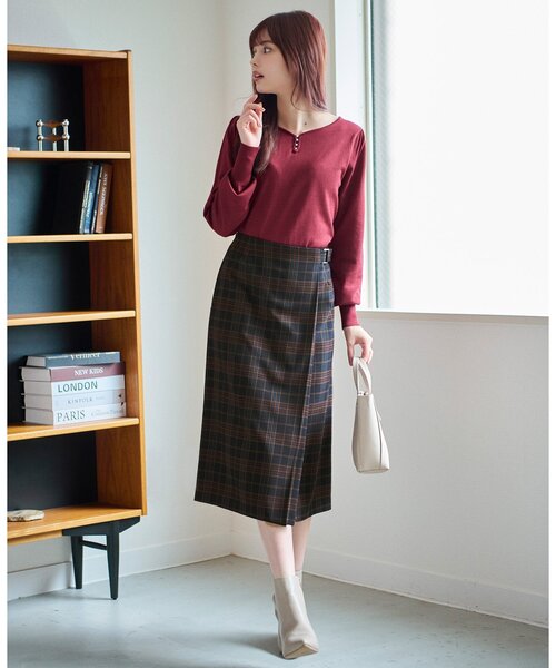 index（インデックス）の「《5color/XS-LLsize》パール調デザインハートネックニット【洗濯機洗い可】（ニット/セーター・レディース・オフホワイト/チャコールグレー/ナチュラル/ボルドー/サックスブルー・34/36/38/40/42）」の15枚目の写真