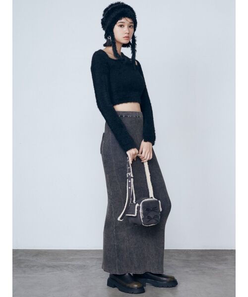 EMODA（エモダ）の「シャギーストライプニットキャップ（ニットキャップ/ビーニー・レディース・ブラック/アイボリー・FREE）」の16枚目の写真