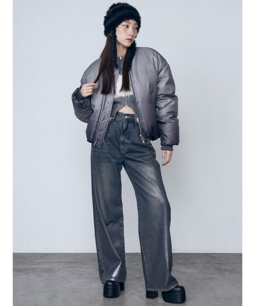 EMODA（エモダ）の「シャギーストライプニットキャップ（ニットキャップ/ビーニー・レディース・ブラック/アイボリー・FREE）」の19枚目の写真