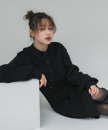 【WEB限定セール】2点セット リブニット&ポロカーディガン セットアップ