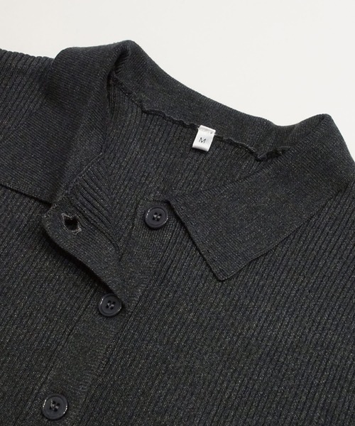 coca（coca）（コカ）の「【WEB限定セール】2点セット リブニット＆ポロカーディガン セットアップ（ワンピース・レディース・ブラック/チャコール・M/L）」の16枚目の写真