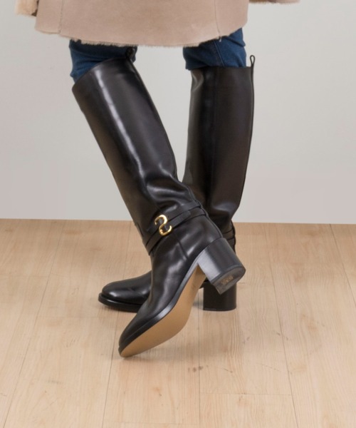 サルトル ロングブーツ ブラック ジョッキーブーツ バックジップ