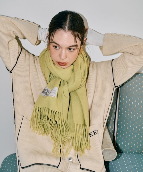 THEATRE PRODUCTS（シアタープロダクツ）の「THEATREPRODUCTSシンボルマークタグストール（ストール/ショール・レディース・ホワイト/グリーン/グレー/ブラック・FREE）」の4枚目の写真