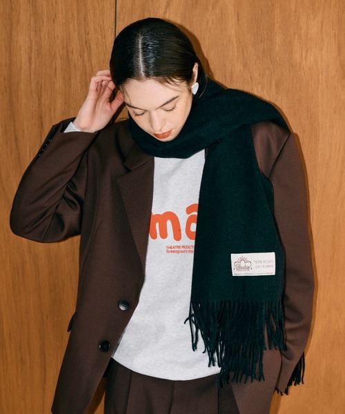 THEATRE PRODUCTS（シアタープロダクツ）の「THEATREPRODUCTSシンボルマークタグストール（ストール/ショール・レディース・ホワイト/グリーン/グレー/ブラック・FREE）」の5枚目の写真