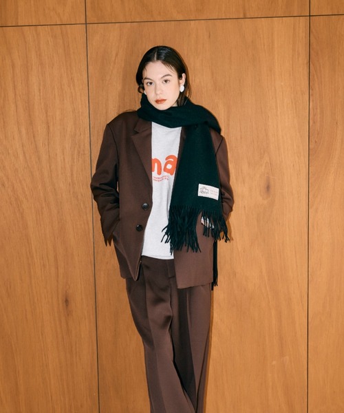 THEATRE PRODUCTS（シアタープロダクツ）の「THEATREPRODUCTSシンボルマークタグストール（ストール/ショール・レディース・ホワイト/グリーン/グレー/ブラック・FREE）」の6枚目の写真