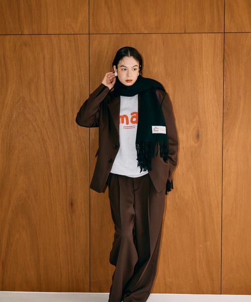 THEATRE PRODUCTS（シアタープロダクツ）の「THEATREPRODUCTSシンボルマークタグストール（ストール/ショール・レディース・ホワイト/グリーン/グレー/ブラック・FREE）」の8枚目の写真