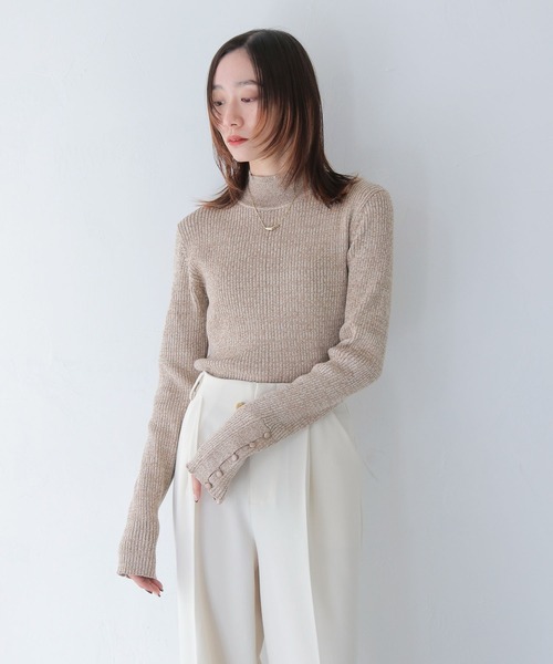 CLEIO（クレイオ）の「【CLEIO】メランジハイネックリブニット/MELANGE HIGH NECK RIB KNIT/986-12624（ニット/セーター・レディース・グレー/ブラック/オリーブ/ベージュ/サーモンピンク・FREE）」の8枚目の写真