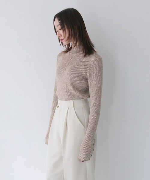 CLEIO（クレイオ）の「【CLEIO】メランジハイネックリブニット/MELANGE HIGH NECK RIB KNIT/986-12624（ニット/セーター・レディース・グレー/ブラック/オリーブ/ベージュ/サーモンピンク・FREE）」の9枚目の写真