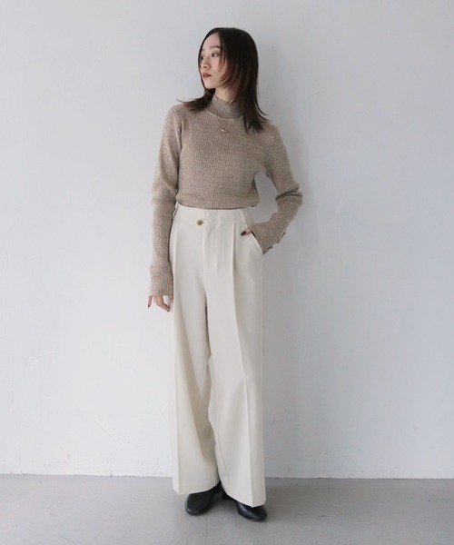 CLEIO（クレイオ）の「【CLEIO】メランジハイネックリブニット/MELANGE HIGH NECK RIB KNIT/986-12624（ニット/セーター・レディース・グレー/ブラック/オリーブ/ベージュ/サーモンピンク・FREE）」の15枚目の写真