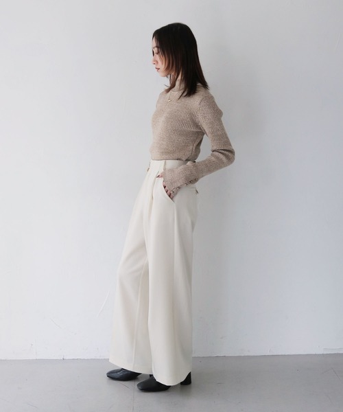 CLEIO（クレイオ）の「【CLEIO】メランジハイネックリブニット/MELANGE HIGH NECK RIB KNIT/986-12624（ニット/セーター・レディース・グレー/ブラック/オリーブ/ベージュ/サーモンピンク・FREE）」の16枚目の写真