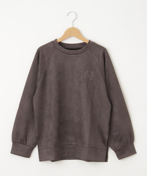 &Bridge(アンドブリッジ)の「innowave(イノウェーブ) 起毛タッチ胸刺繍プルオーバー【SALE/カジュアル/デイリー/トレンド/きれいめカジュアル】(Tシャツ/カットソー・レディース・チャコールグレー/サックスブルー/ダークウッド/ダークグレー・02)」の5枚目の写真