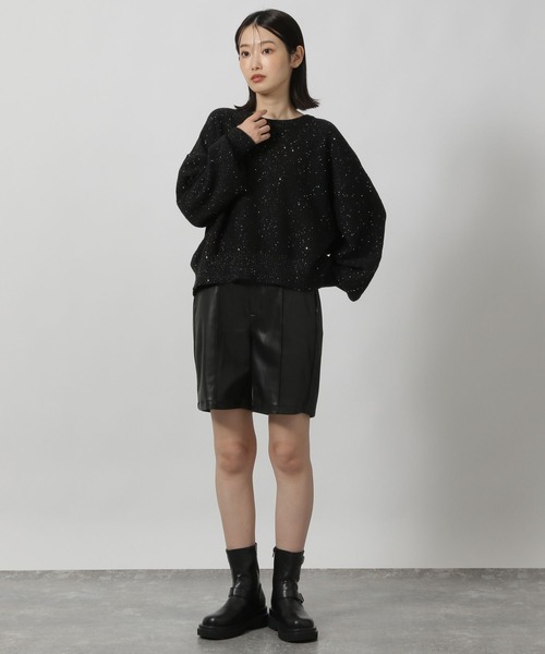 LAKOLE（ラコレ）の「スパンコールニットプルオーバー / 146745（ニット/セーター・レディース・アイボリー/ブラック/ブルー・FREE）」の4枚目の写真