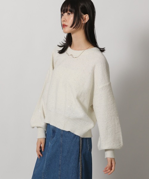 LAKOLE（ラコレ）の「スパンコールニットプルオーバー / 146745（ニット/セーター・レディース・アイボリー/ブラック/ブルー・FREE）」の13枚目の写真