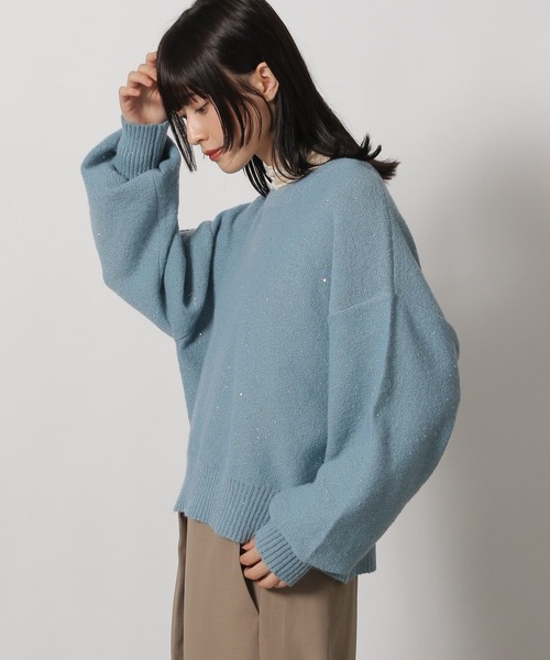 LAKOLE（ラコレ）の「スパンコールニットプルオーバー / 146745（ニット/セーター・レディース・アイボリー/ブラック/ブルー・FREE）」の18枚目の写真