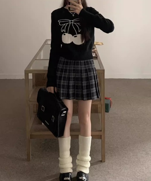 Vipoa(ヴィポア)の「girly cherry セーター(ニット/セーター・レディース・レッド/ブラック・FREE)」の6枚目の写真
