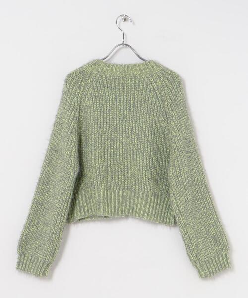 ITEMS URBANRESEARCH（アイテムズ アーバンリサーチ）の「ミックスシャギーショートニット（ニット/セーター・レディース・チャコールグレー/グリーン系その他/ピンク・FREE）」の10枚目の写真