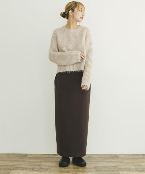 ITEMS URBANRESEARCH（アイテムズ アーバンリサーチ）の「ミックスシャギーショートニット（ニット/セーター・レディース・チャコールグレー/グリーン系その他/ピンク・FREE）」の18枚目の写真