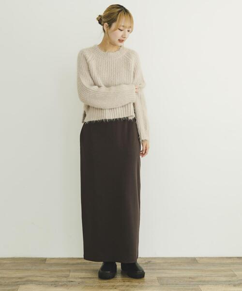 ITEMS URBANRESEARCH（アイテムズ アーバンリサーチ）の「ミックスシャギーショートニット（ニット/セーター・レディース・チャコールグレー/グリーン系その他/ピンク・FREE）」の19枚目の写真