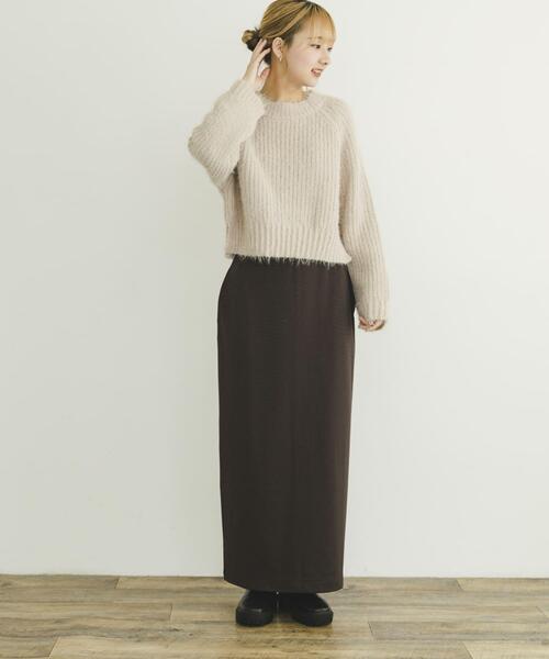 ITEMS URBANRESEARCH（アイテムズ アーバンリサーチ）の「ミックスシャギーショートニット（ニット/セーター・レディース・チャコールグレー/グリーン系その他/ピンク・FREE）」の20枚目の写真