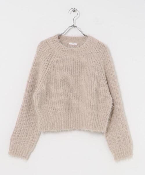 ITEMS URBANRESEARCH（アイテムズ アーバンリサーチ）の「ミックスシャギーショートニット（ニット/セーター・レディース・チャコールグレー/グリーン系その他/ピンク・FREE）」の21枚目の写真