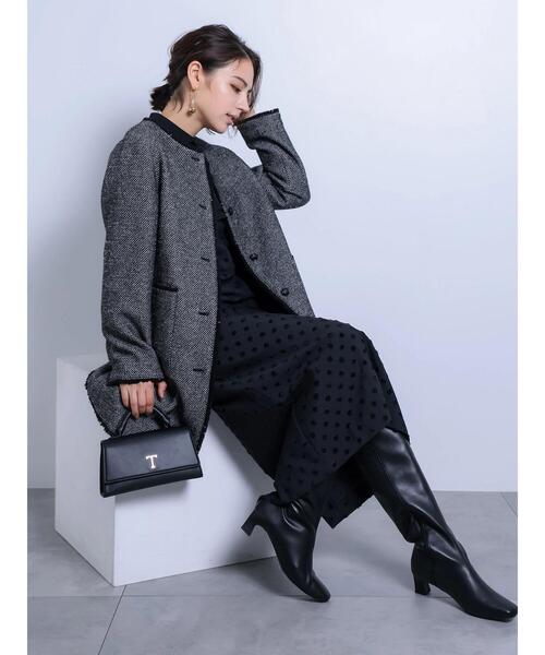 Te chichi CLASSIC（テチチクラシック）の「ネコアシツィードクラシカルコート（その他アウター・レディース・ブラック/ネイビー・F）」の5枚目の写真