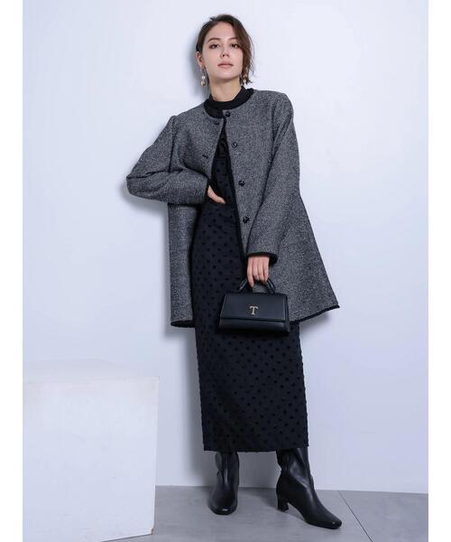 Te chichi CLASSIC（テチチクラシック）の「ネコアシツィードクラシカルコート（その他アウター・レディース・ブラック/ネイビー・F）」の6枚目の写真