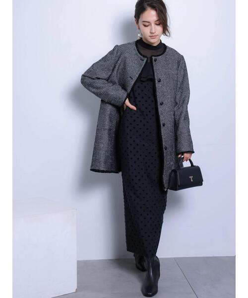 Te chichi CLASSIC（テチチクラシック）の「ネコアシツィードクラシカルコート（その他アウター・レディース・ブラック/ネイビー・F）」の7枚目の写真