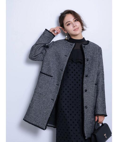 Te chichi CLASSIC（テチチクラシック）の「ネコアシツィードクラシカルコート（その他アウター・レディース・ブラック/ネイビー・F）」の9枚目の写真