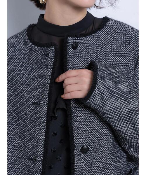 Te chichi CLASSIC（テチチクラシック）の「ネコアシツィードクラシカルコート（その他アウター・レディース・ブラック/ネイビー・F）」の11枚目の写真