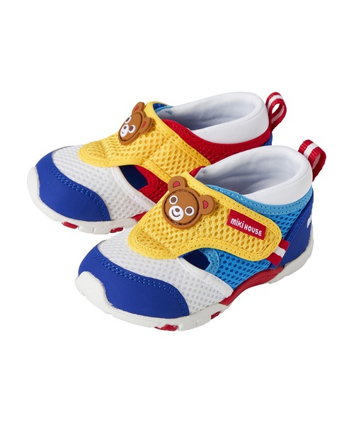 MIKI HOUSE（ミキハウス）の「ダブルラッセル セカンドベビーシューズ（スニーカー・キッズ・ピンク/マルチ・15.5cm/15cm/14.5cm/14cm/13.5/13cm）」の2枚目の写真