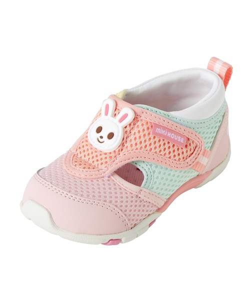 MIKI HOUSE（ミキハウス）の「ダブルラッセル セカンドベビーシューズ（スニーカー・キッズ・ピンク/マルチ・15.5cm/15cm/14.5cm/14cm/13.5/13cm）」の16枚目の写真
