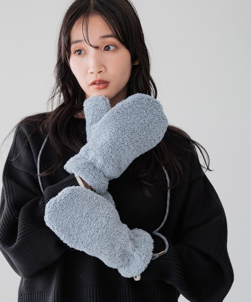 LOWRYS FARM（ローリーズファーム）の「コードツキフェイクファーミトン　 149229（手袋・レディース・アイボリー/ブルー/ブラウン・FREE）」の10枚目の写真