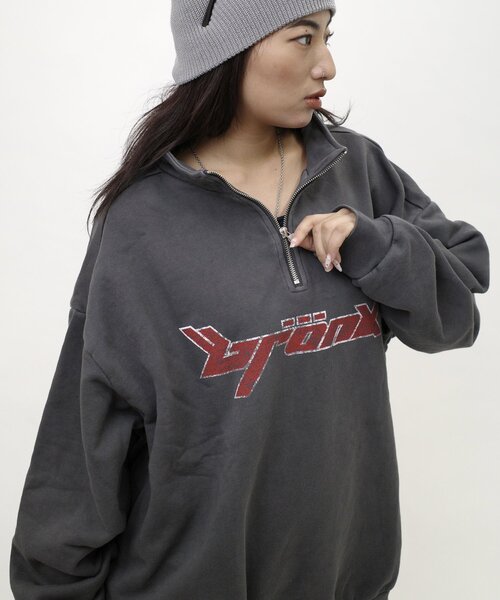 WHO'S WHO gallery（フーズフーギャラリー）の「【UNISEX/ユニセックス】 BRONXハーフジップスウェット（スウェット・レディース・ネイビー/チャコールグレー・FREE）」の3枚目の写真